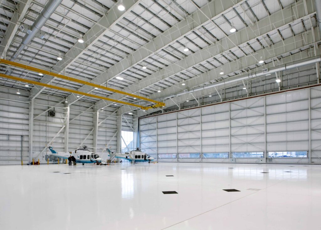 London Air Services AWS139 charter helicopters in the state-of-the-art London Air Services hangar facility.